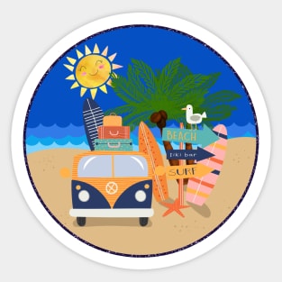 Vacation At the Beach! Sun, Sand and Surf Sticker